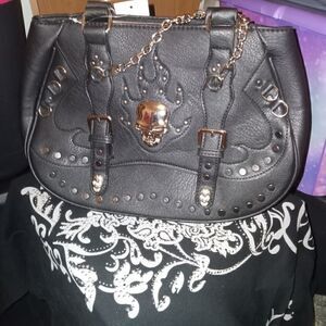 Flames Skull Handbag  